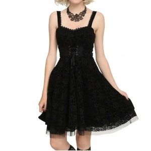 Hot Topic dress, super cute on, heavyweight velvety material